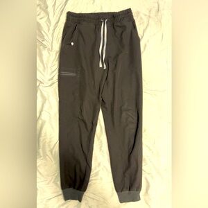 Figs high-waisted jogger scrub pants.